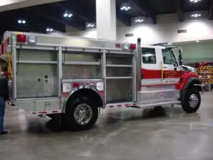 Side storages in a fire truck