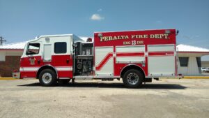 Peralta Fire Department fire truck engine 13 side view