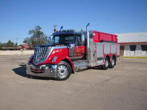 Lonestar red and silver fire truck