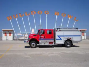 Fire truck at the Bulldog Bowl