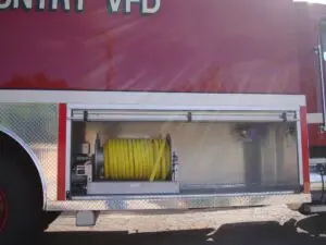 Fire truck hose storage