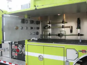 Pipes and accessories in a La Messilla fire truck