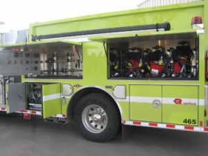 La Messilla fire truck with all the storage doors open